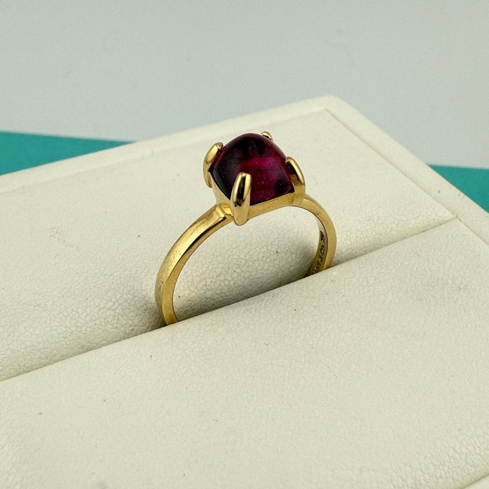 Tiffany & Co. Rubellite Sugar Stack Ring 18k Yellow Gold Paloma Picasso 💕